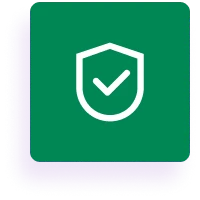 Green shield symbol with checkmark