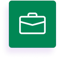 Business suitcase symbol on green panel